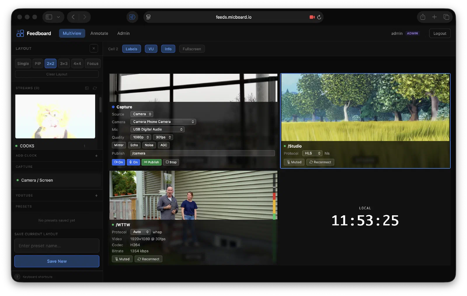 Feedboard multiview