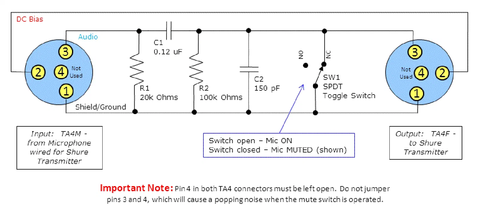 shure mute switch diagram